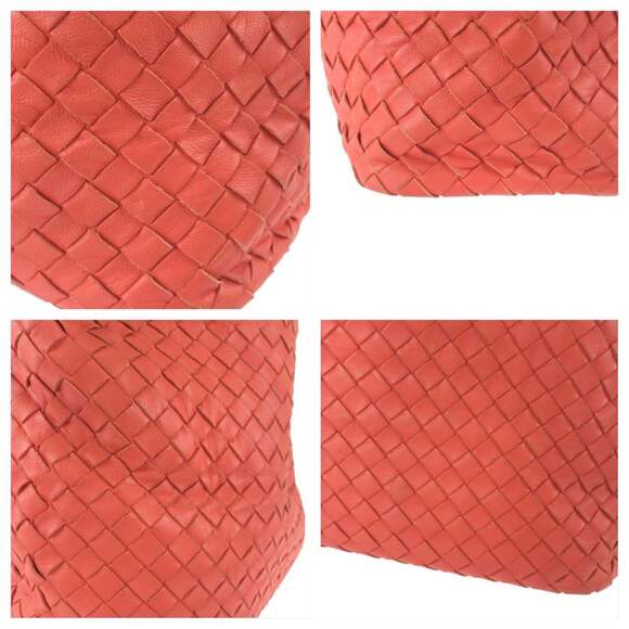 BOTTEGA VENETA Pink Leather Intrecciato Shoulder Bag